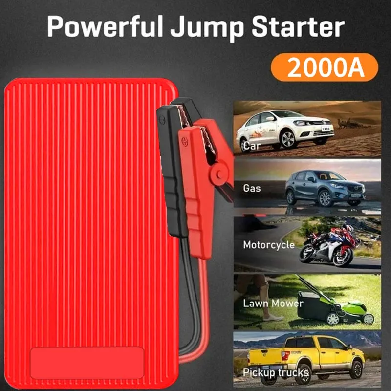 GKFLY Car Jump Starter 2000A/3000A Peak Power Bank 12V Car Booster Auto Emergency Starting Device Jump Start for Petrol Diesel