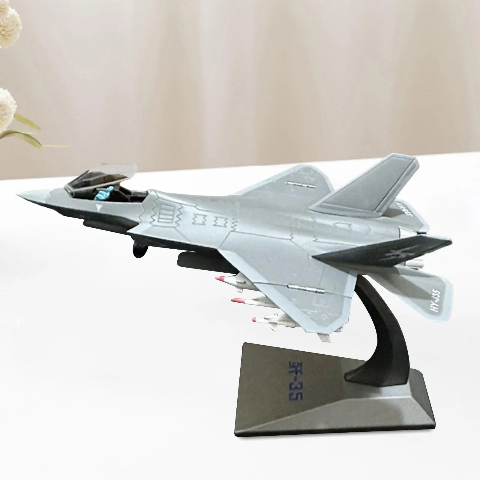 

Fighter Model 1/100 Scale with Display Stand Souvenir Ornament Diecast Alloy Model Airplane Model for Bedroom Home Bar Shelf