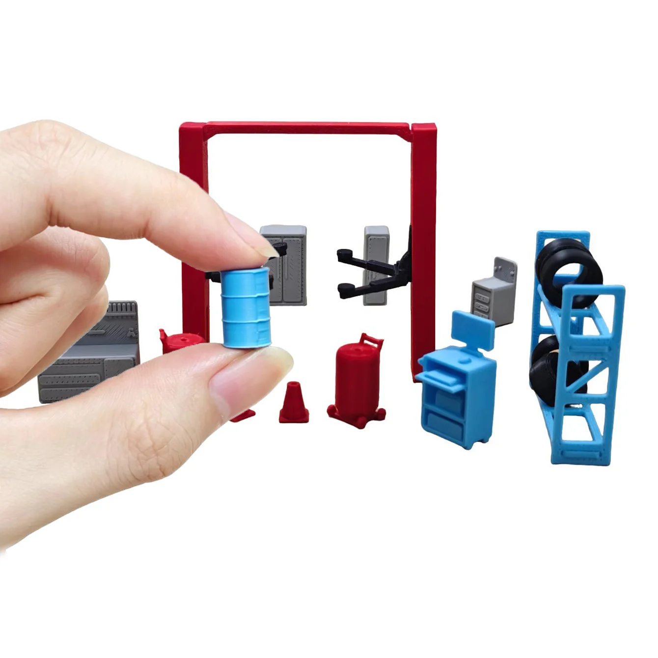 Miniatur-Autoreparaturwerkstatt-Ausrüstungsmodell, 1:64 Maßstab Realistische Auto-Modell-Szenen-Dekoration Zubehör – Detail 5
