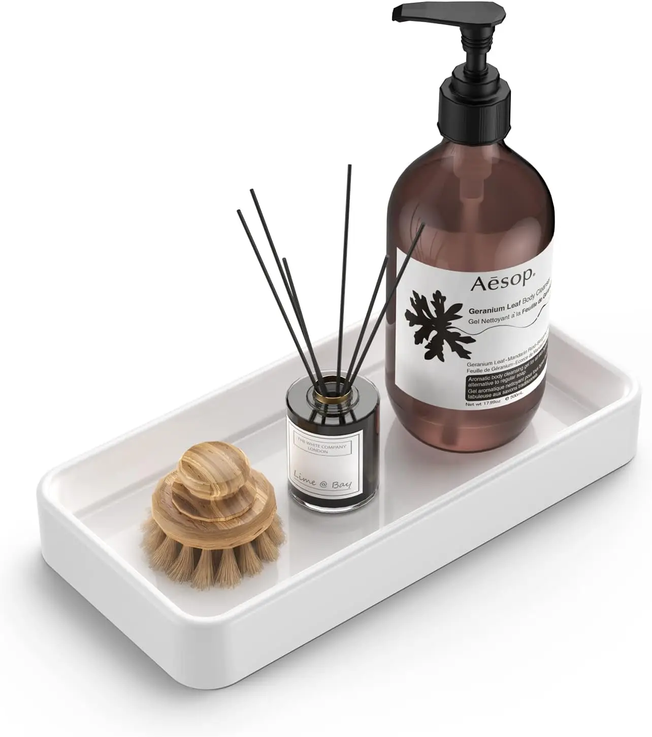 

Маленький прямоугольный керамический поднос для ванной и кухни, белый, 1 шт.