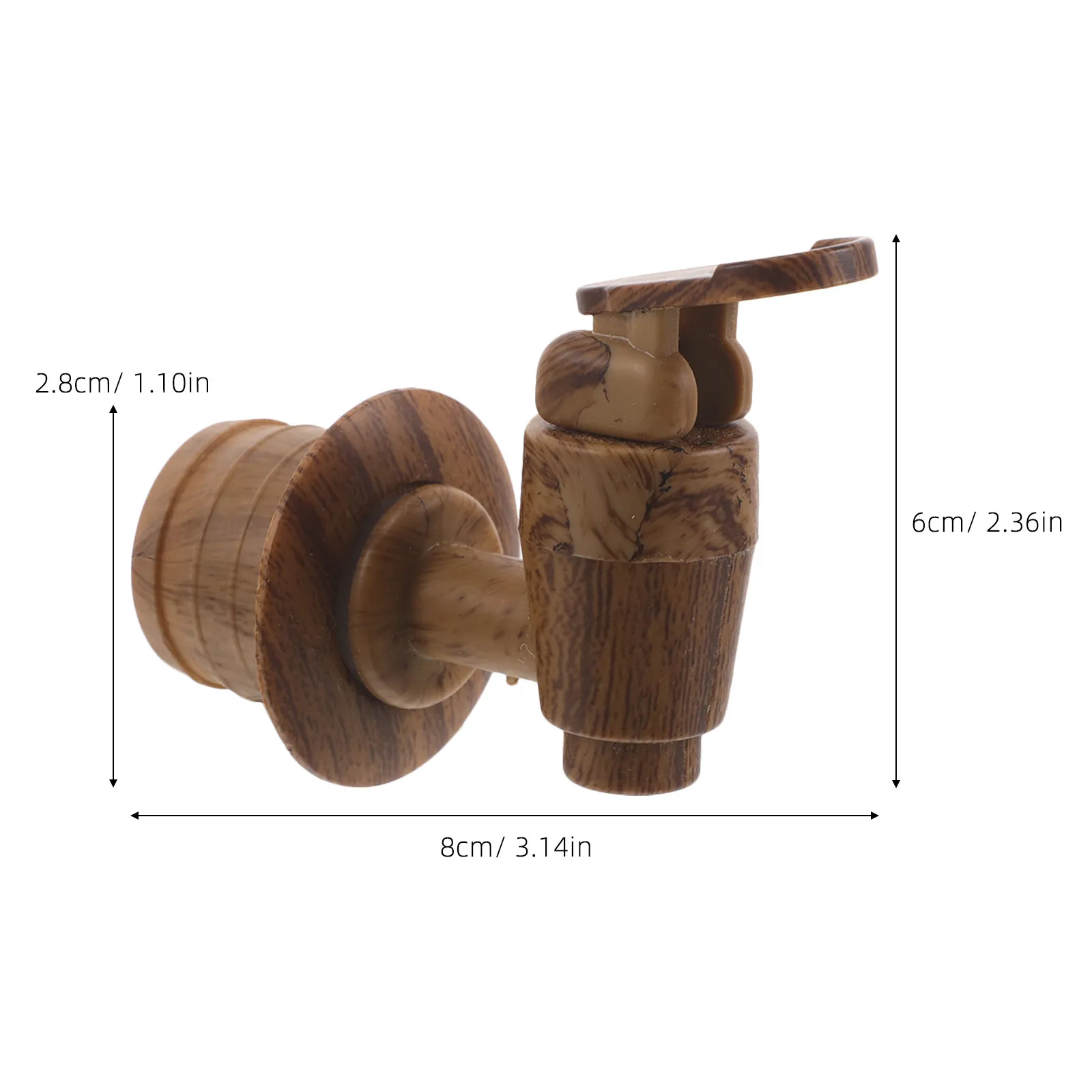 2PCS Beer Barrel Tap Plastic Wine Dispenser Spigot With Wood Grain Beverage Faucet For Wine Barrel Jug And Kitchen Applications