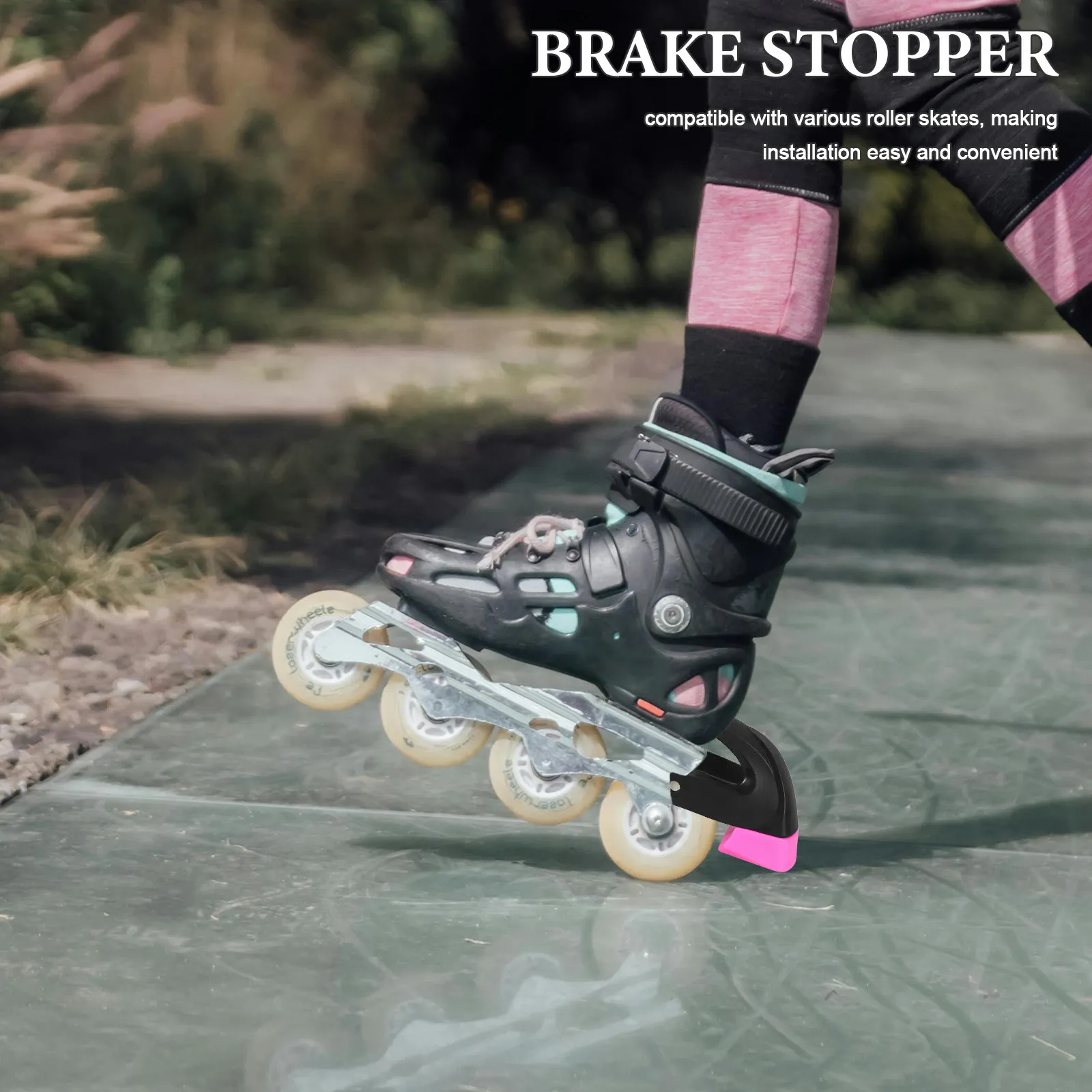 

1Set Rubber Inline Skate Brake Stopper Replacement for Roller Skates Stable Performance Shock Absorption Smooth Quiet Skating