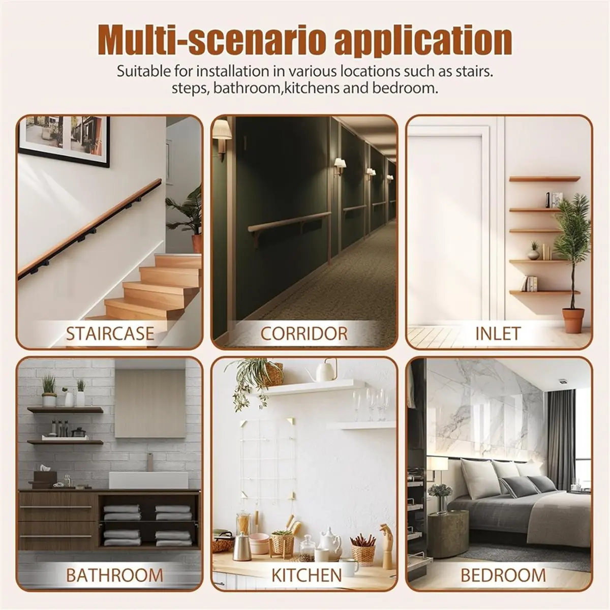 【50% OFF】6pcs Adjustable Rotating Handrail Bracket, Modern Style Staircase Bracket, Suitable for Indoor or Outdoor Stairs