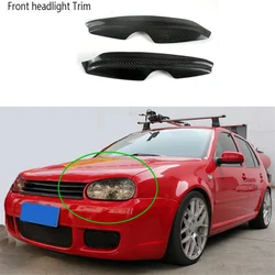 Carbon Fiber Car Headlight Lamp Eyebrow Sticker for VW Golf 4 MK4 IV 1999-2004 Front Headlight Trim
