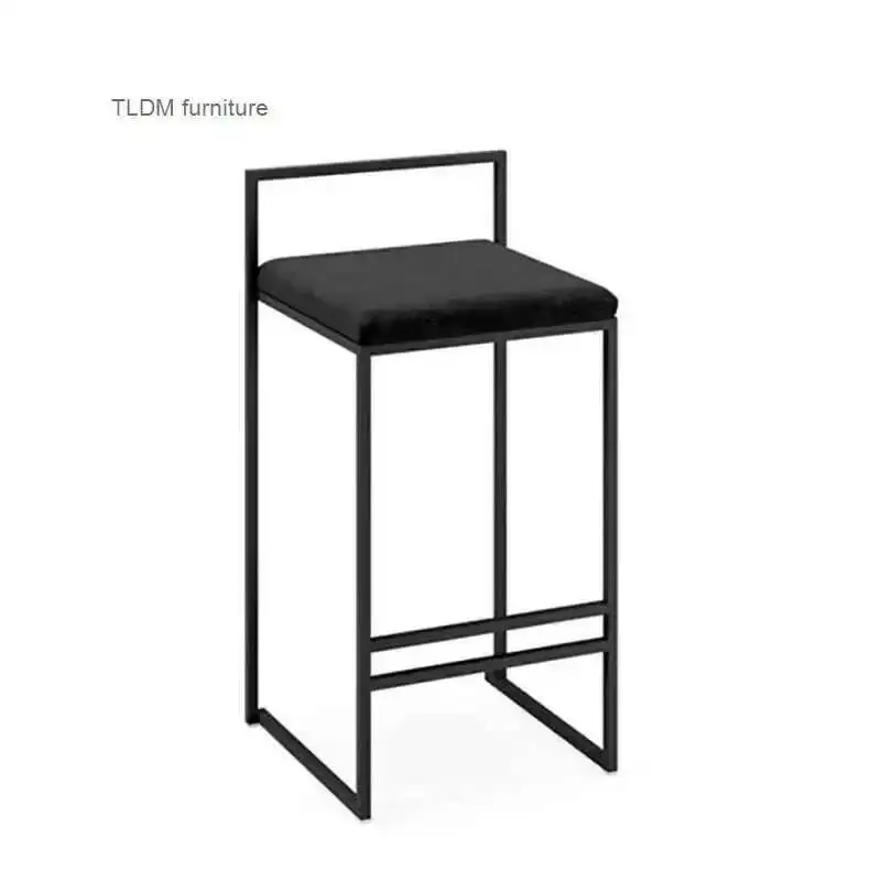 الشمال الحديد المطاوع كراسي بار بسيطة الحديثة عالية بار البراز أثاث المنزل شخصية كرسي طويل الساق كراسي مصمم للمطبخ #2