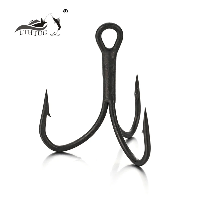 LTHTUG Barbarous Treble Hook Matte Black Ultra-Antirust 3X Strong High Strength Hooks Hi Carbon Steel Fishing Hook For Hard Bait