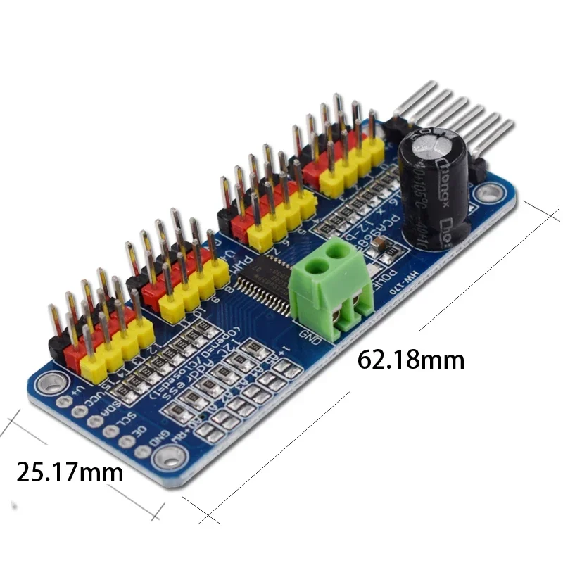 

PCA9685PW 16 Channel 12-Bit PWM Servo Shield Driver I2C Interface PCA9685 Module For Raspberry Pi