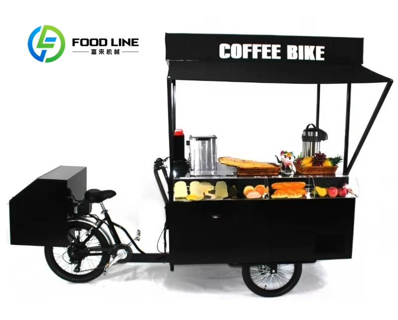 

2026 Electric Food Vendor Bike 3 Wheel Cargo Tricycle Mobile Snack Delivery Cart with CE Certification