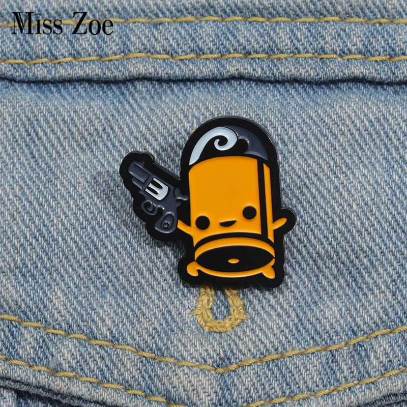 Shooting Adventure Game Enamel Pins Custom Cute Characters Brooches Lapel Badges Cartoon Funny Jewelry Gift for Friends