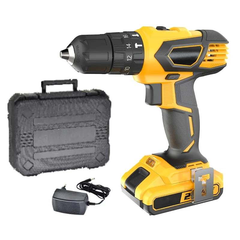 18V Lithium Electric Drill Rechargeable Battery Tool Double Speed Portable Power Drills