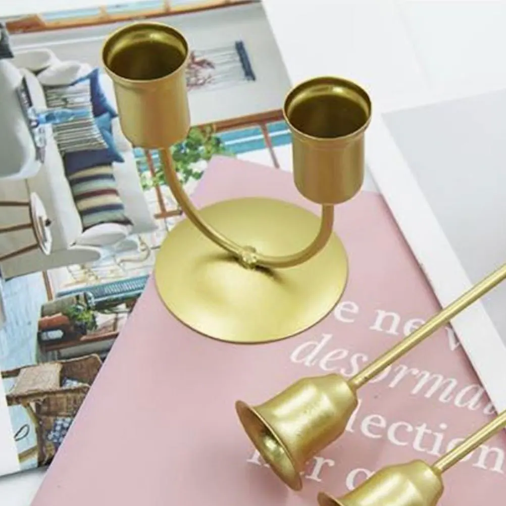 2Pcs Taper Holders U Shape Iron Decorative Table Centerpiece for Home Wedding Dining Room Holder
