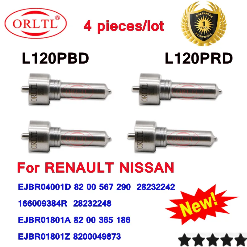 

4 шт. L120PBD Топливная форсунка Common Rail L120PRD для RENAULT 8200567290 EJBR04001D EJBR01801A EJBR01801Z