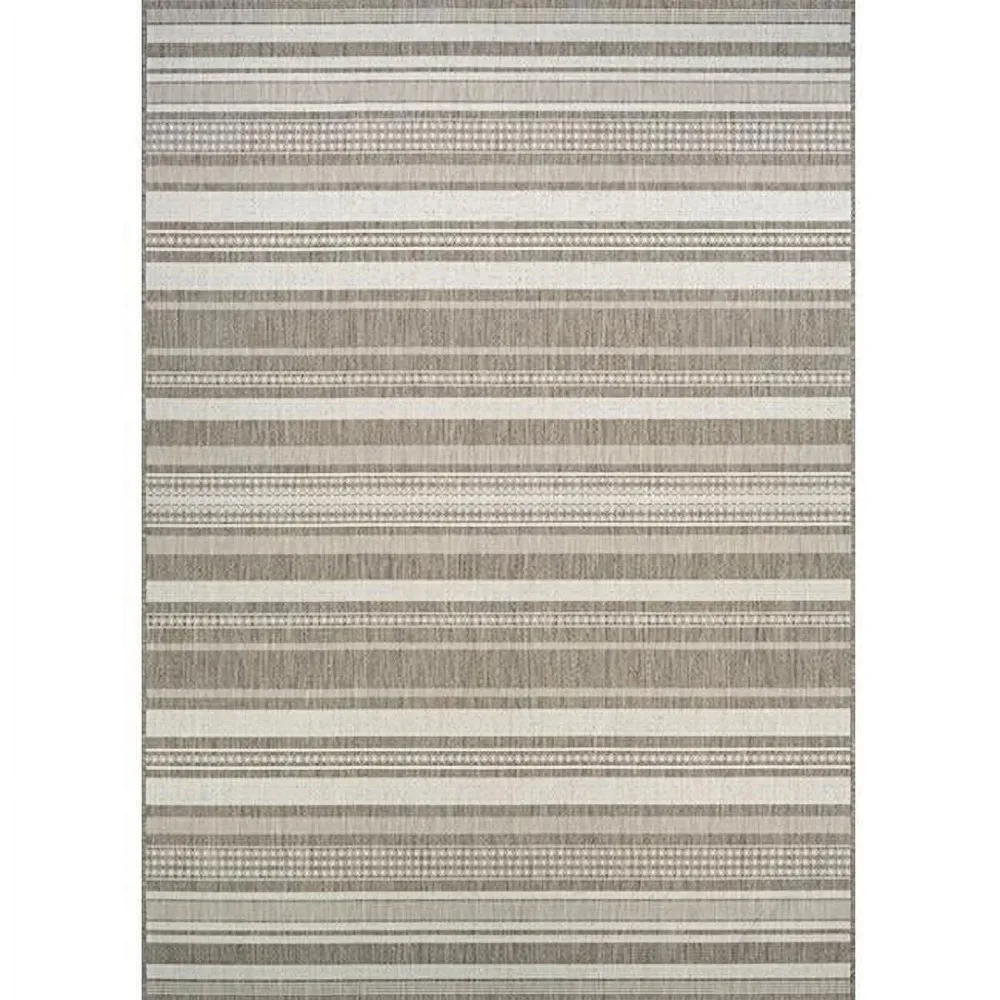 

Recife Gazebo Stripe Indoor / Outdoor Area Rug, Champagne- Taupe, 2' x 3'7
