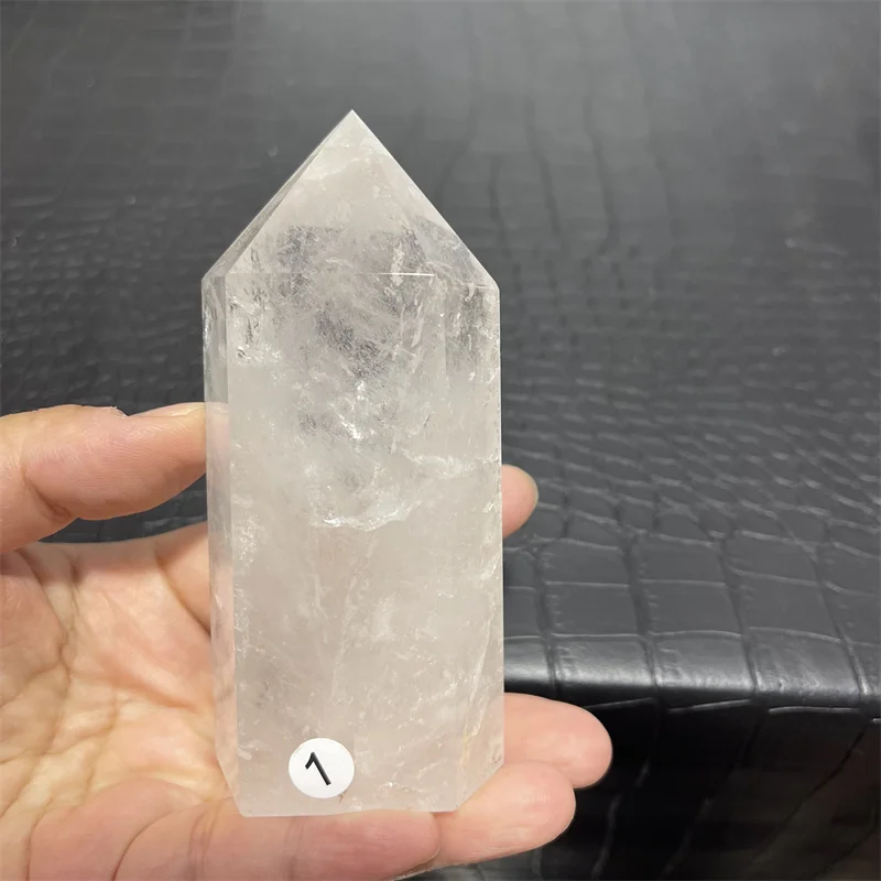 natual crystal healing clear quartz point wand tower