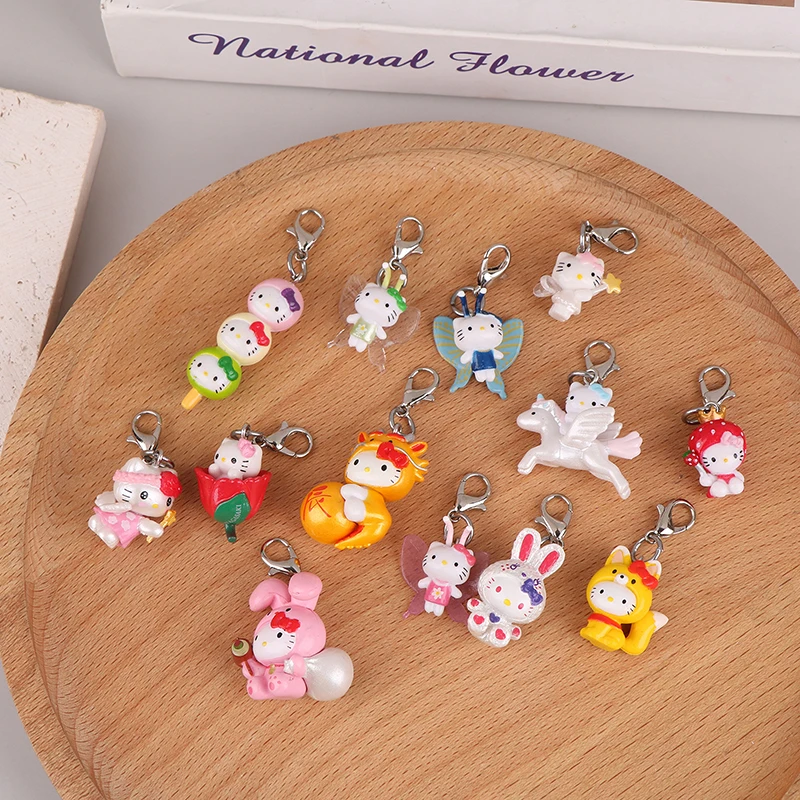 Schattige Cartoon Anime Keying Kawaii Hello Kitty Sleutelhanger Creatieve Kt Kat Sleutelhanger Tas Hanger Accessoires Meisje Geschenken