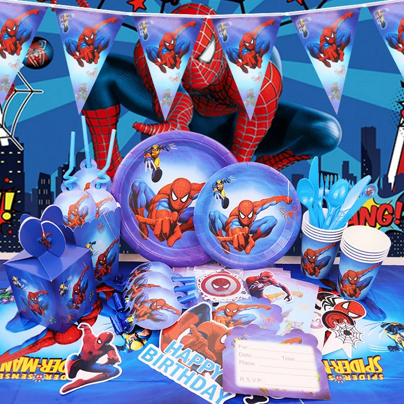 SpiderMan Birthday Party Decoration New Pattern Number Balloon For Kid Event Supplies Banner Backdrop Children Gift