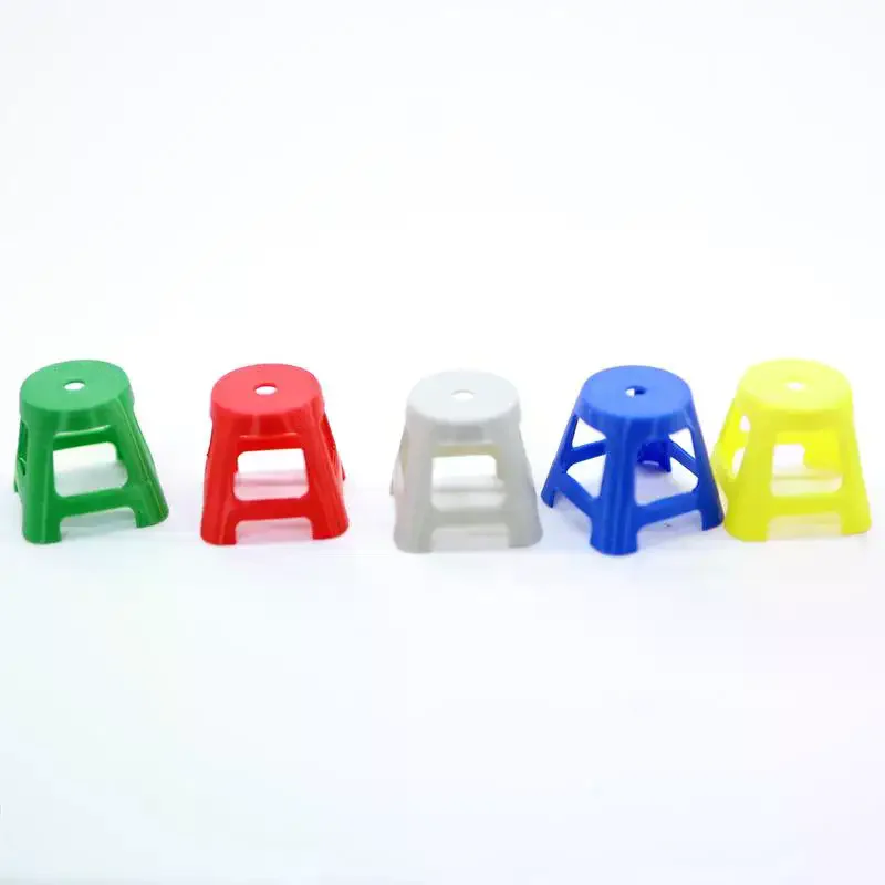 5Pcs Simulation Mini Plastic Stools Small Chairs Model 1/12 Dollhouse Furniture Set Dolls House Decor Pretend Play Toy For Kids
