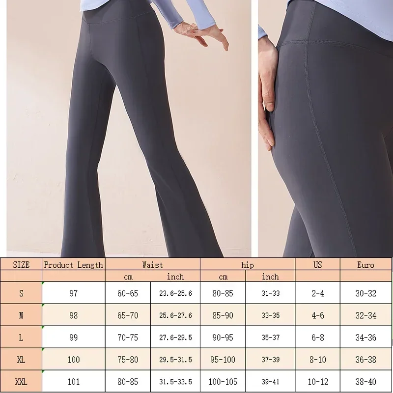 Aiithuug Winter Warm Flared Yoga Pants Women\'s Fleece Inner High Waist Tight Fit Leggings Workout Fitness Gym Pilates Leggings