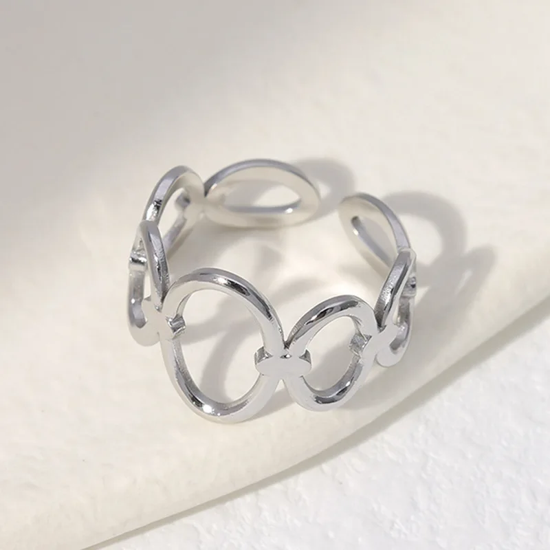 Female Ring with Adjustable Opening, Geometric Simplicity Ring, Ins Style