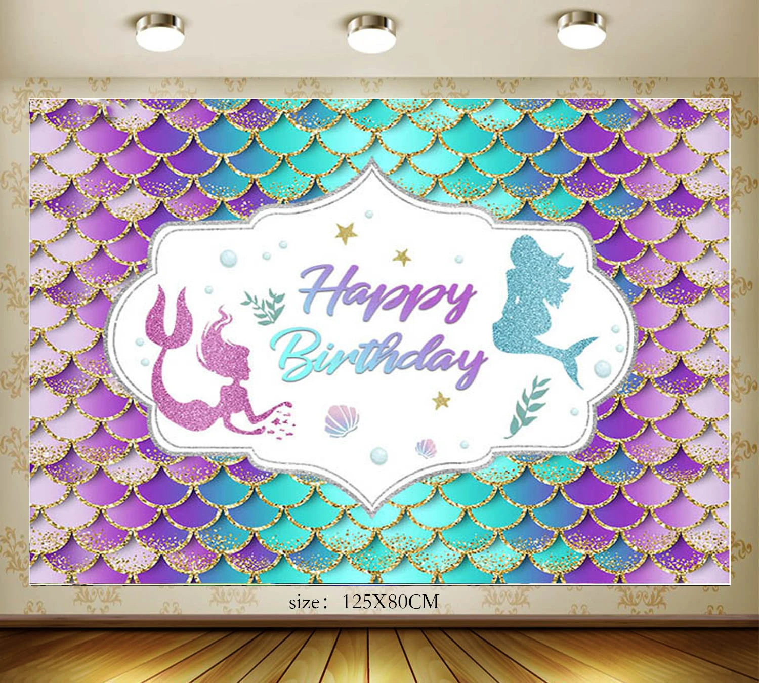 Mermaid Cartoon Animation Themed Disposable Birthday Party Gathering Anniversary Tableware Party Decoration Supplies Gift Set