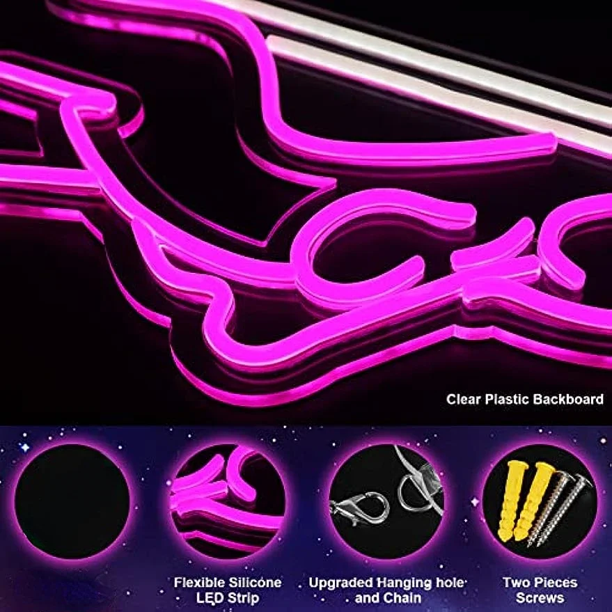 Pink Girls Room Decor Dimmable Neon Lights Portable Sexy Women LED Signs Gifts for Bar Party Home Bedroom Wall Teen Decor Gifts