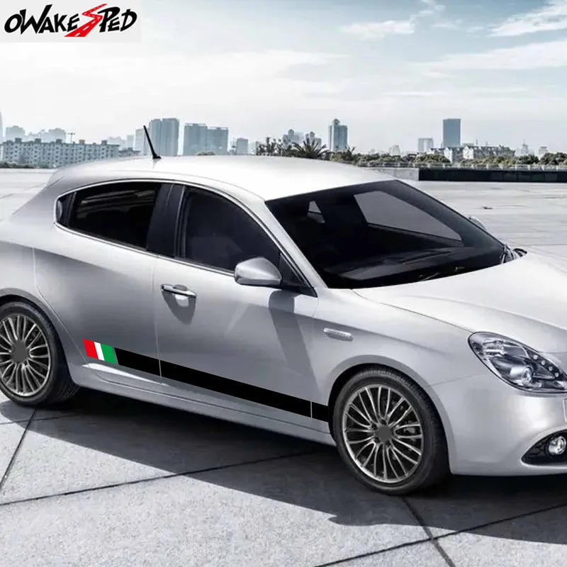 

2PCS Car Door Side Line Stickers Tuning Auto SUV DIY Accessories For Alfa Romeo Giulietta Sport Stripes Vinyl Film Trim Decals