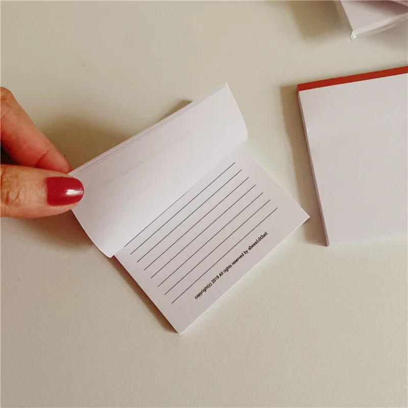 1pcs Simple Solid Color Line Sticky Notes Large Capacity Daily Message Sticky Notebooks Multi-function Memo Pad