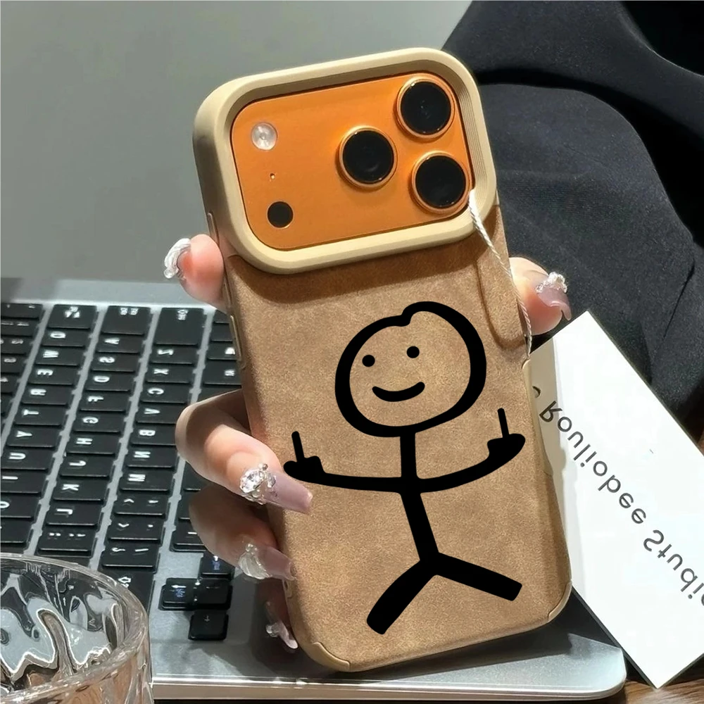 

Funny Stick Figure Case For iPhone 16 17 15 Pro Max Cases iPhone 11 12 13 ProMax 14 15 16 Plus 17 Air XS XR Shockproof Fundas