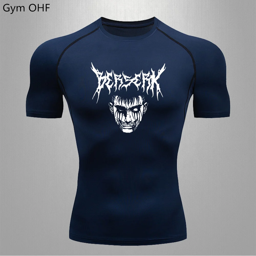 Men Compression Elastic Fitness T-shirt Tops Quick Dry Tight Training Shirts Gym Sport Running Jersey Men Jogging Sport T Shirt