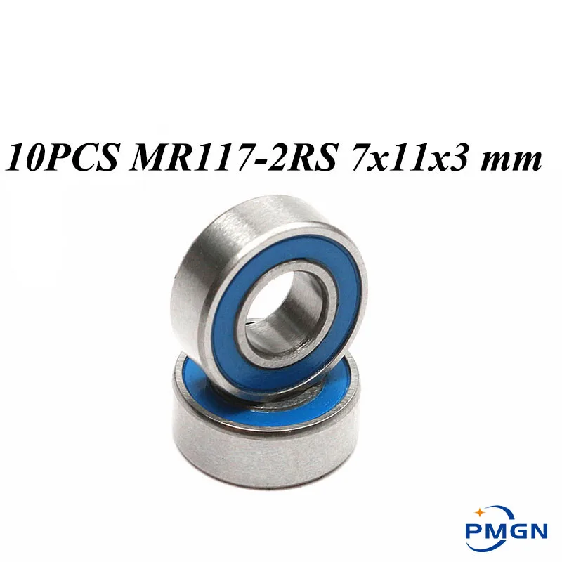 10 PCS ABEC-5 MR117-2RS MR117 2RS MR117 RS MR117RS 7x11x3mm Blue rubber sealed miniatuur Hoge kwaliteit diepgroefkogellager