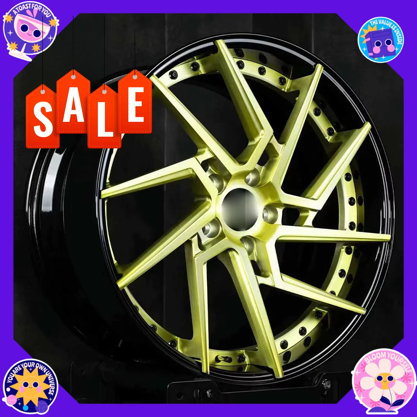 

Hot-selling Forged 2-piece Aluminum 6061-T6 Custom Alloy Wheels 5x108 5x112 5x114.3 5x120 5x130 Car Wheels for Luxury Cars