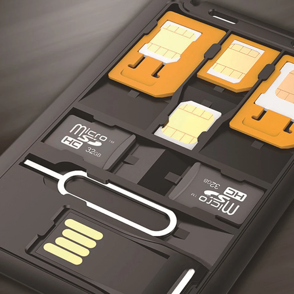 مجموعة محول SIM رفيعة بحجم بطاقة الائتمان الكل في واحد (باستثناء بطاقة الذاكرة) حامل بطاقة SIM #4