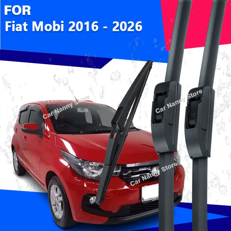 

For Fiat Mobi 2016 - 2026 Front Rear Wiper Blades Windshield Accessories Car Wiper 2025 20242023 2022 2021 2020 2019 2018 2017