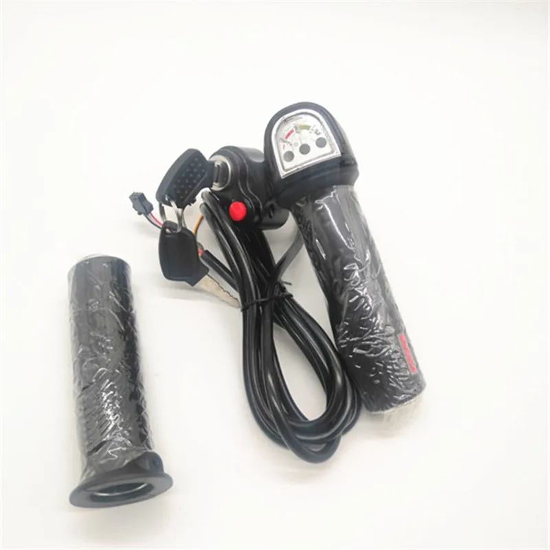 Wuxing 111DX 36V 48V E bike throttle electric bike gas handle with battery indicator and ignition switch electric scooter parts