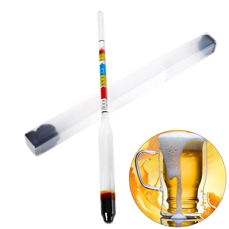 3 Scale Hydrometer Wine Sugar Meter Gravity ABV Tester Triple Scale Hydrometer For Home Brew Wine Beer Cider Alcohol Testing