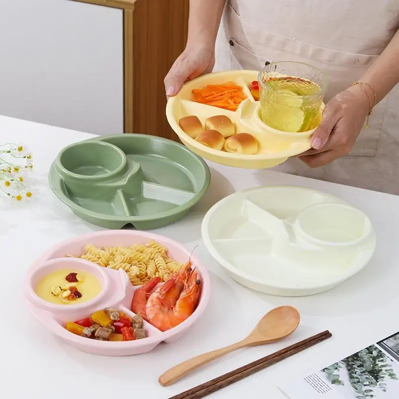 

Round Fruit Salad Plate Kitchen Breakfast Snack Dip Tray Dinner Plates Food Dishes Cake Dessert Tray Kitchen Tableware