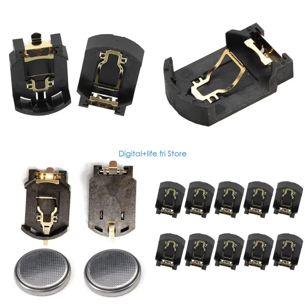 E06D In CR2025 Battery Holder 3V Secure Clip Design ABS Metal Construction