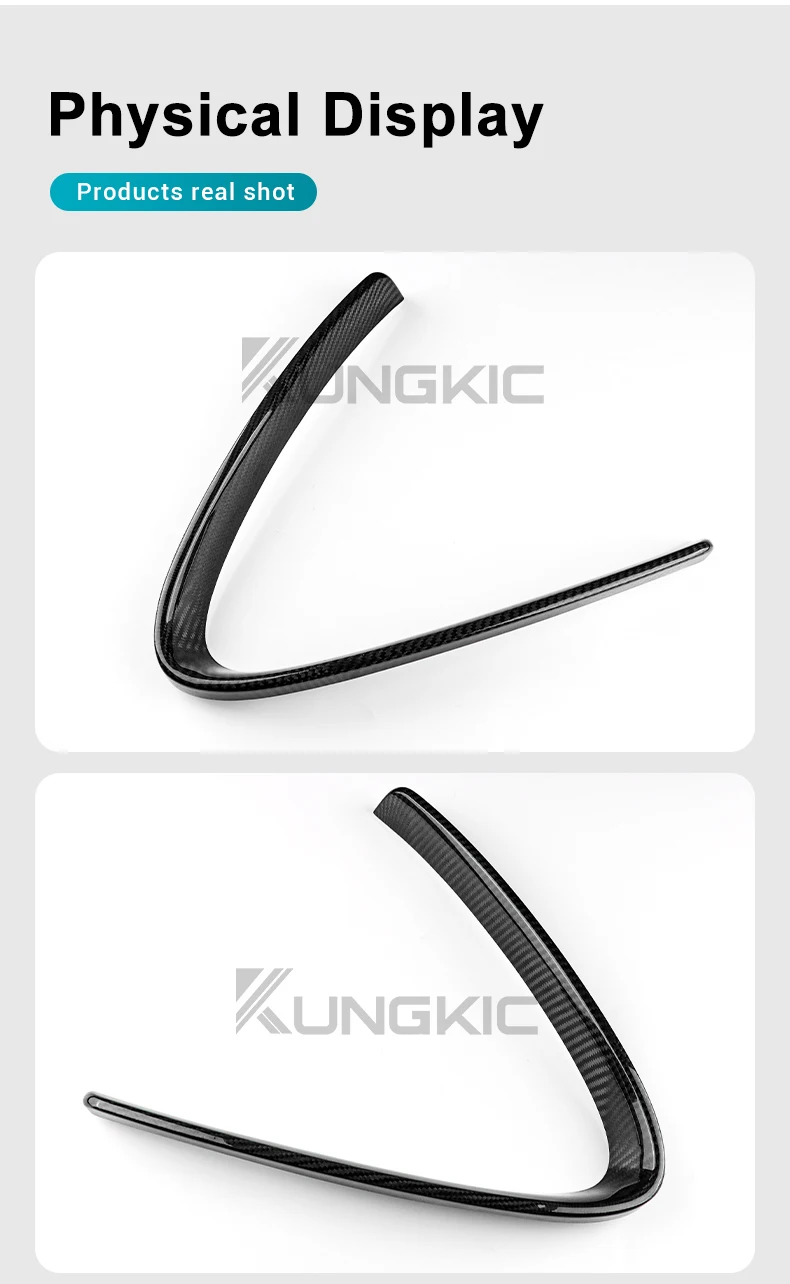 Dry Carbon Fiber Für Alfa Romeo Giulia 2017 2018 2019 2020 2021 2022 2023 Front Grill Dekoration Rahmen V Form Rahmen zubehör – Detail 6