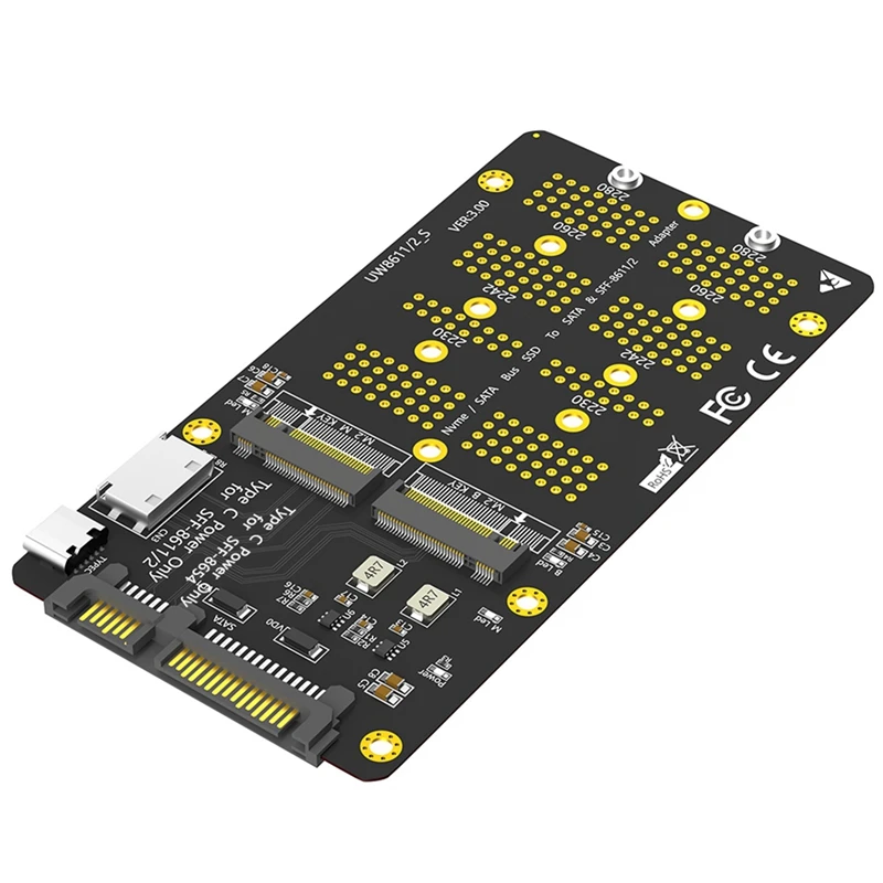 

2-In-1 Combo M.2(NGFF) Nvme SSD/SATA-Bus SSD To SFF-8611/8612 And SATA Adapter