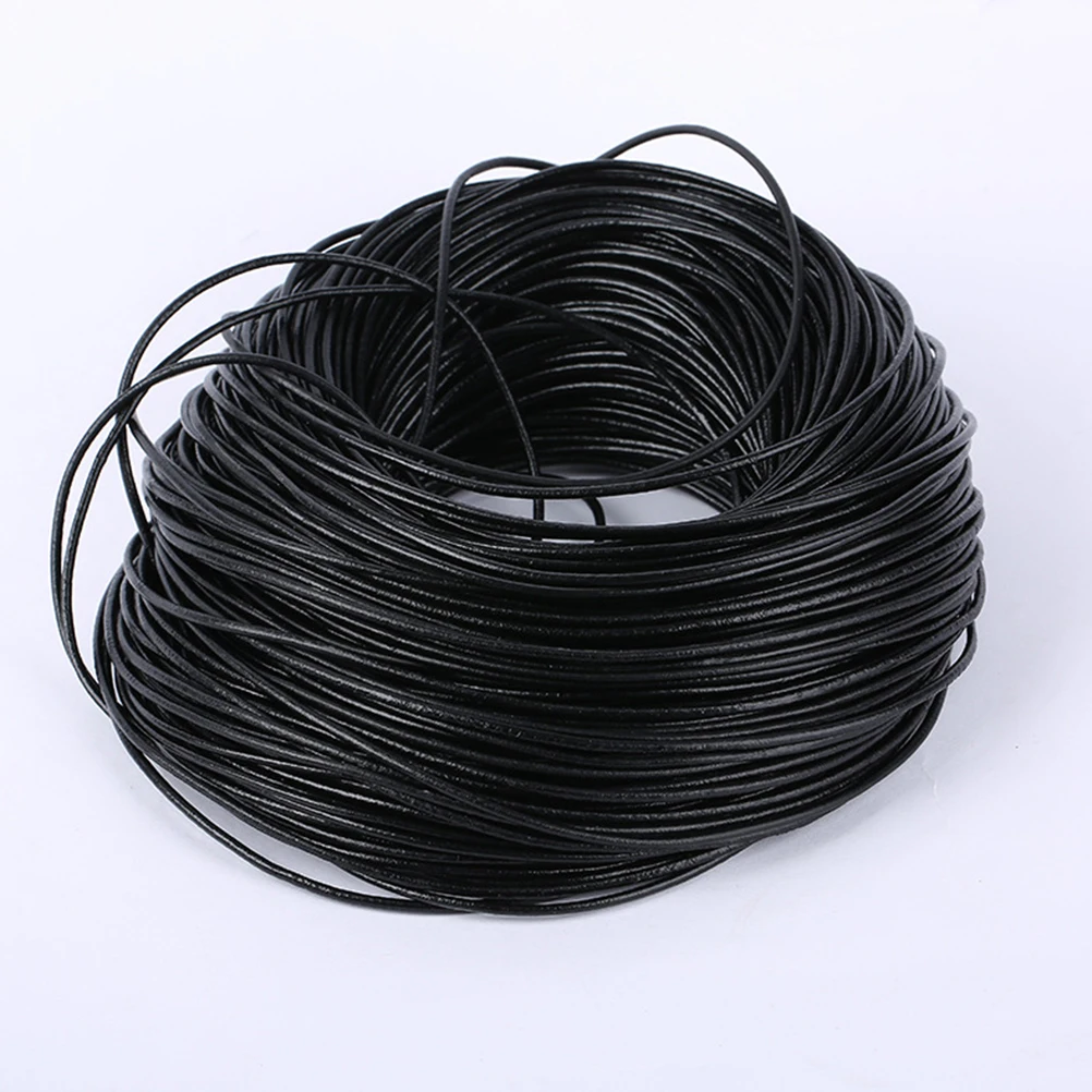 

10 Yard Cowhide Rope Accessories Round Cord Cords for Jewlery Making Jewelry Black