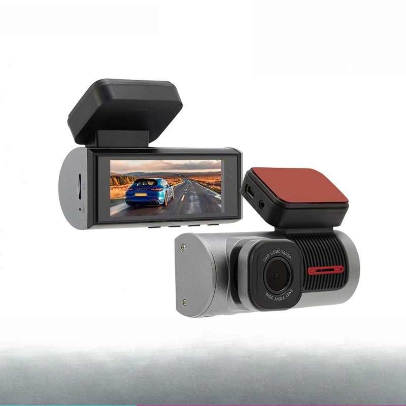HD 360-degree car dash cam with dual cameras, GPS, night vision and LED indicators for in-car/out-of-car recording