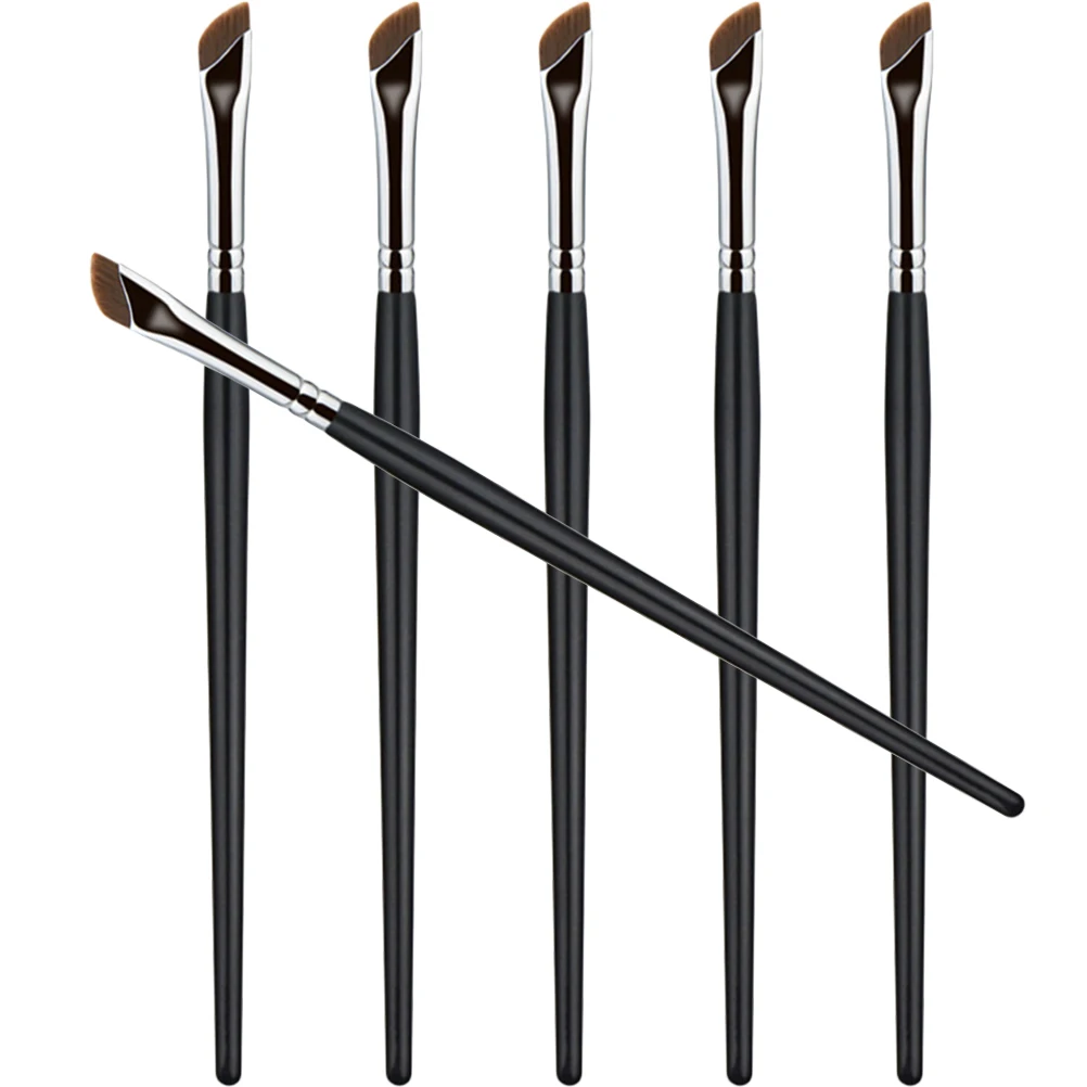 Set di 6 pennelli per sopracciglia, comodi pennelli per correttore eyeliner angolato in fibra artificiale per le donne, strumenti per il trucco per uso professionale