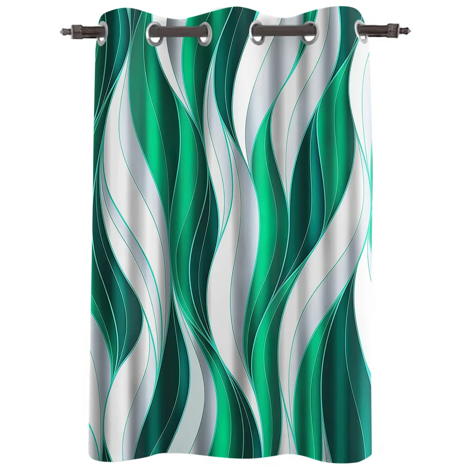 Abstract Gradient Line Color Block Twisted Green Curtains for Living Room Kids Bedroom Window Curtain Hall Drape Long Cortinas