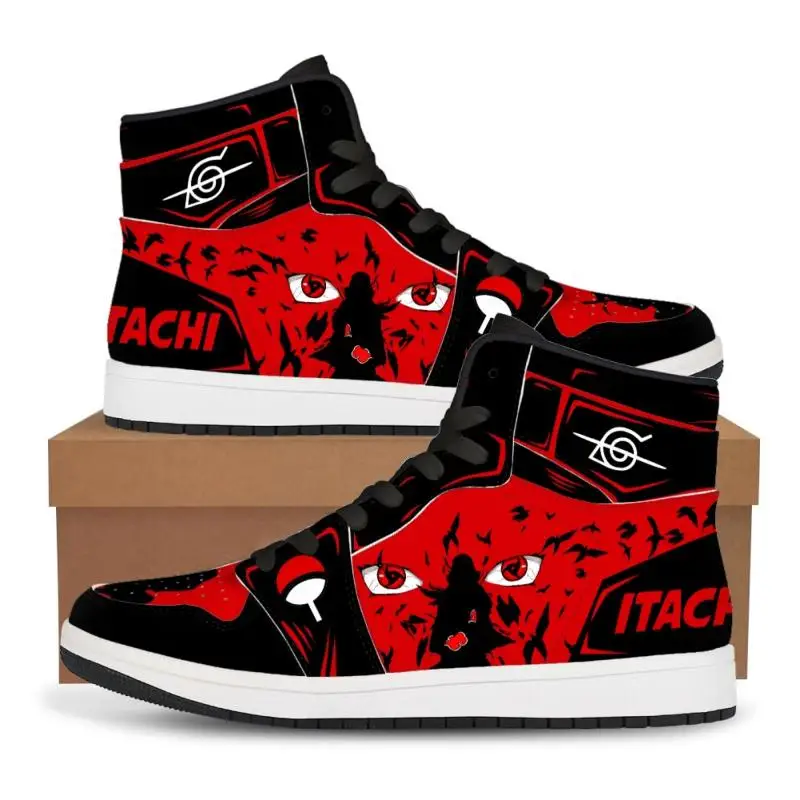 Naruto Anime Akatsuki High-Tops Sneakers Casual Shoes Basketball Shoes Cartoon Printing Comfortable Flat Shoes Men Birthday Gift