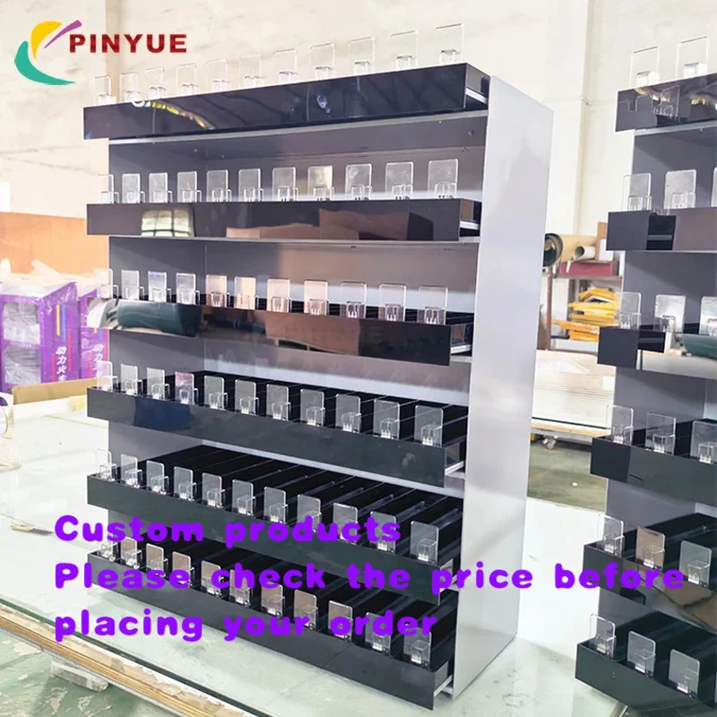 custom.36 Inch Wide Modern Acrylic LED Lit Wall Mount Display Stand Retail Stores