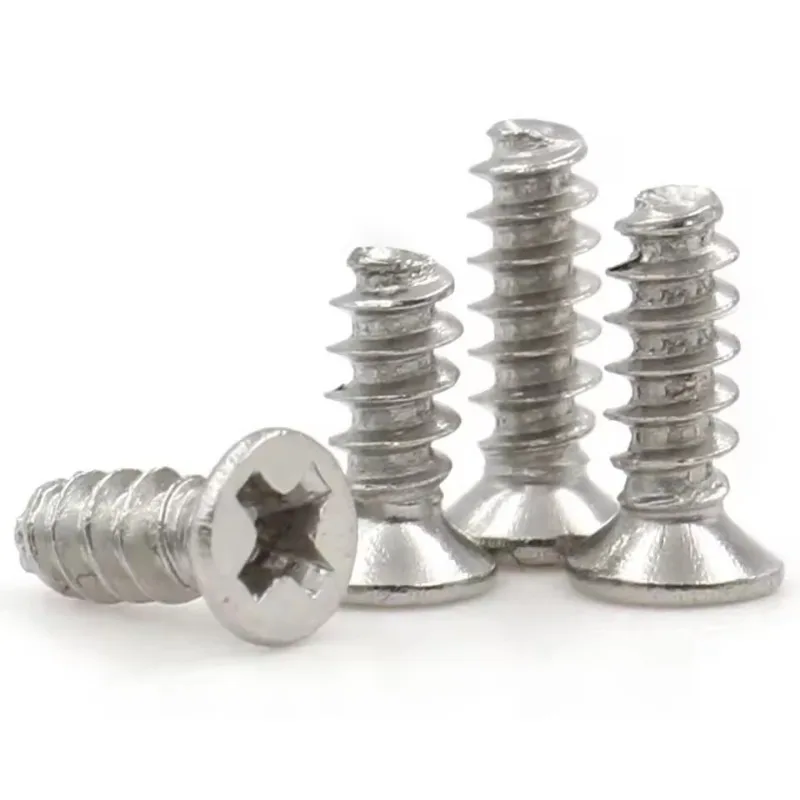 M1.0M1.2M1.4M1.7M2M2.3M2.6M3M4Carbon Steel Nickel-Plated Black Cross Recessed Countersunk Head Self-Tapping Flat Tail Screw Bolt