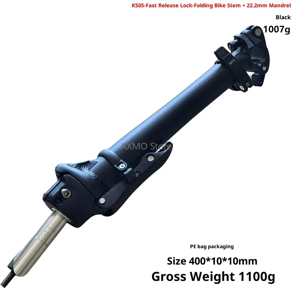 

Folding Bike Seat Tube Folding Handlebar Stem with Telescopic Folding Head Tube with 22.2/25.4mm Lifting Core Bike Parts