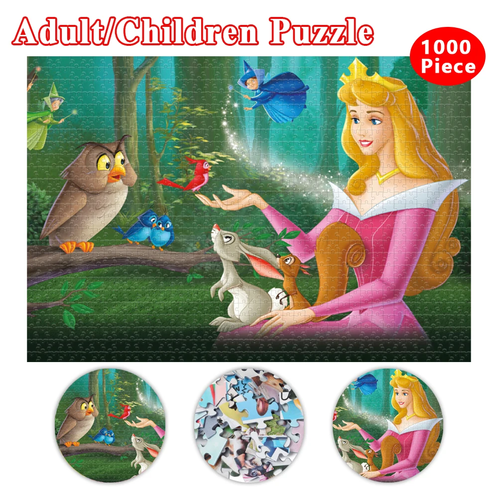 Disney Princess Jigsaw Puzzle Disney Aurora Thick Wood Puzzle 1000 Piece Puzzle for Adults Family Gifts Kid Educational Toys