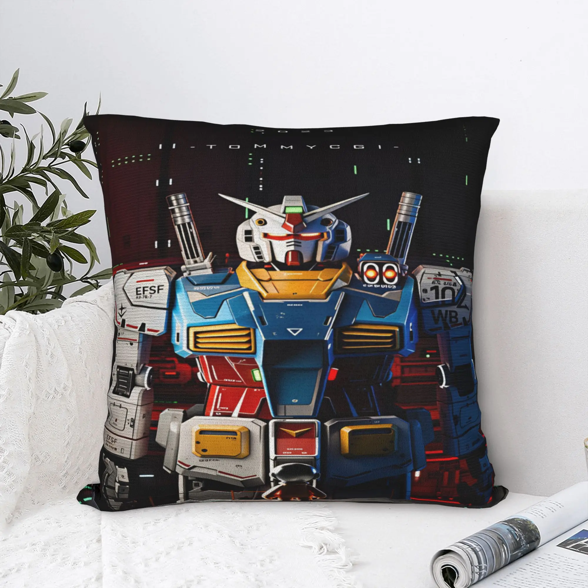 Mobile Suit Gundam Pillowcases  Cute Funny Pillow Case For Couch Sofa Bedroom Design Pillow Cover
