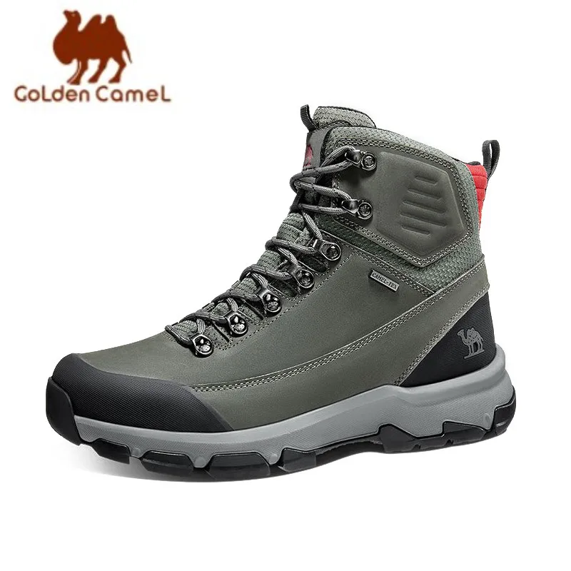 GOLDEN CAMEL Waterproof Hiking Shoes Outdoors Genuine Leather Winter Boots Climbing Tactical Trekking Shoes for Men Camping